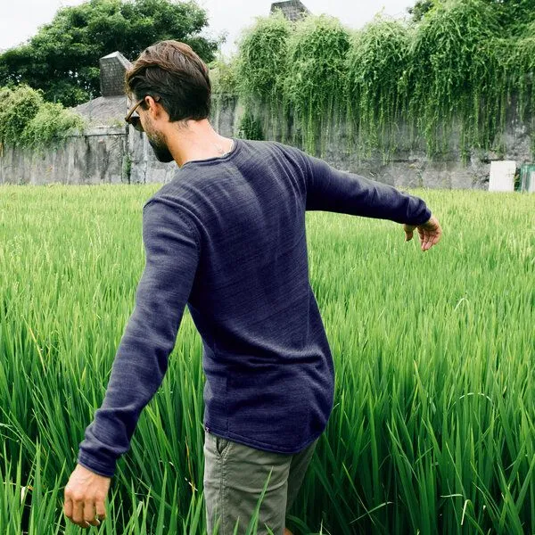 The Driftwood Tales The Driftwood Tales Basic-Strickpullover - Herren Pullover - Driftwood Tales - aus Bio-Baumwolle, Marin blau, – Produktbild 4 von 4