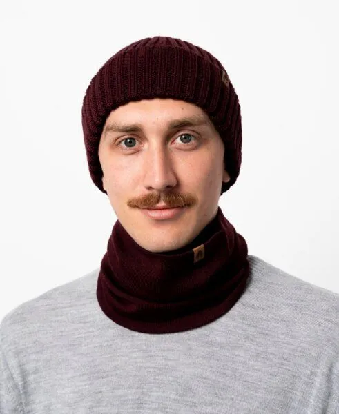 Kopyto Kopyto OPOS – Multifunktionaler Merino-Schlauchkragen aus 100% RWS-Wolle, Maroon, – Produktbild 3 von 6