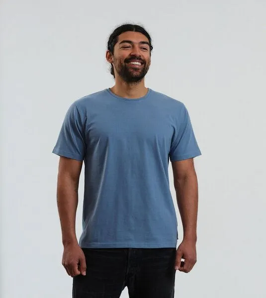Gary Mash GARY MASH Herren Basic T-Shirt aus Biobaumwolle, Blaugrau (blau), – Produktbild 1 von 4