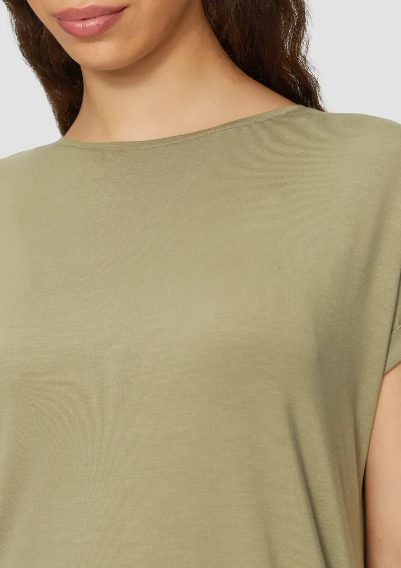 QS QS T-Shirt aus Lyocellmix, Olive, – Produktbild 4 von 7