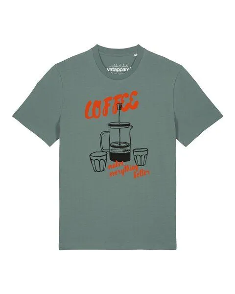 watapparel watapparel T-Shirt Unisex Coffee makes everything better, Green bay, – Produktbild 1 von 2