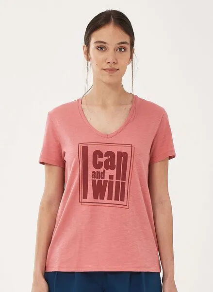 ORGANICATION ORGANICATION T-Shirt aus Bio-Baumwolle mit Print, Dusty rose, – Produktbild 1 von 4