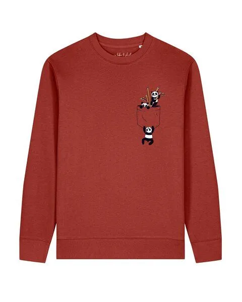 watapparel watapparel Sweatshirt Unisex Pocket Pandas, Earthy red, – Produktbild 1 von 2