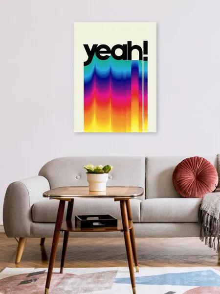 Photocircle Photocircle Poster / Leinwandbild - YEAH! neon rainbow typography – Produktbild 2 von 4
