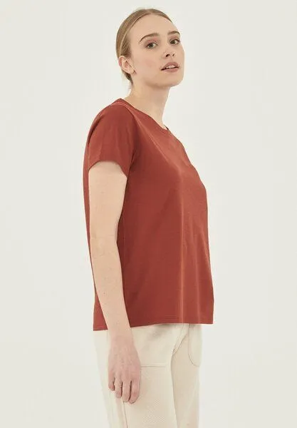 ORGANICATION ORGANICATION Damen Basic T-Shirt aus Bio-Baumwolle, Ginger, – Produktbild 3 von 4