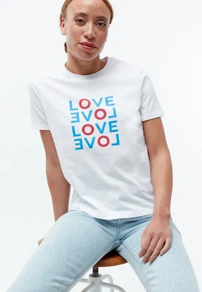 Givn Berlin Givn Berlin T-Shirt GBFINE (LOVE) aus Bio-Baumwolle mit Print, White, – Produktbild 4 von 4