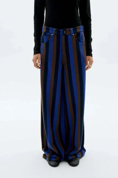thinking mu Thinking Mu - Hose Totenham Blanket Hedda, Blau (totenham blanket), – Produktbild 1 von 4