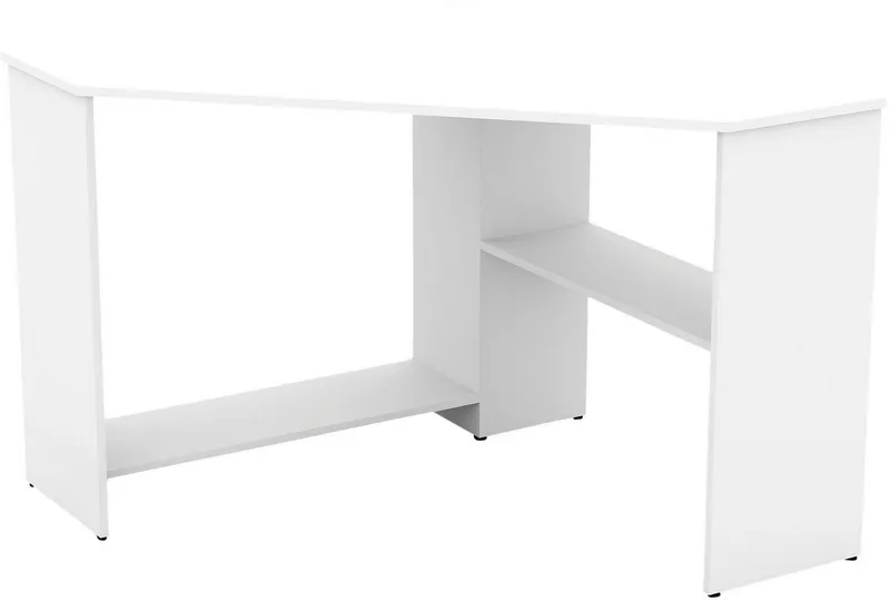 Home affaire Schreibtisch RINO, Breite 80 cm, Eckschreibtisch im modernen Design, Weiß, – Produktbild 2 von 5