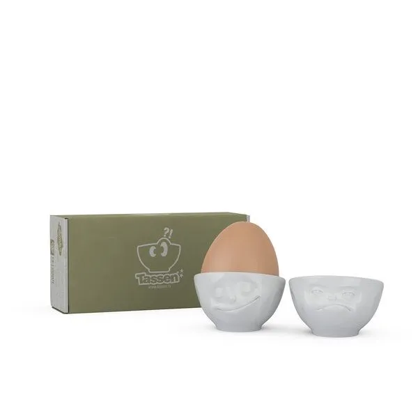 FIFTYEIGHT PRODUCTS FIFTYEIGHT PRODUCTS 3D Eierbecher Set - Glücklich/Hmpff – Produktbild 3 von 4