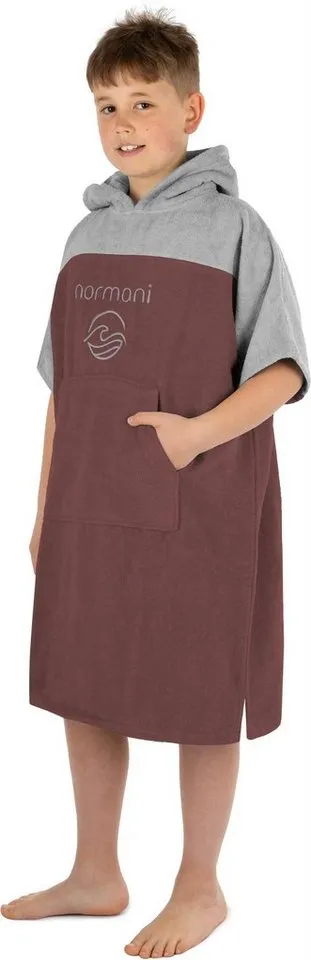 normani Badeponcho Kinder Badeponcho -Puwai- (10-13 Jahre), Bio-Baumwolle, Kapuze, Schlupf, Badeponcho aus 100 % Bio-Baumwolle, Rosa, – Produktbild 2 von 5