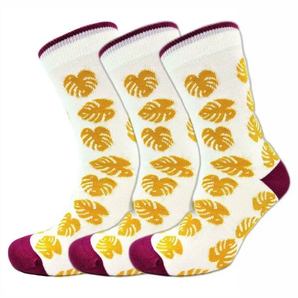 BLS Organic BLS Organic 3er Pack GOTS zertifiziert 98 % Bio-Baumwolle LEAF design, Gelb, – Produktbild 1 von 1