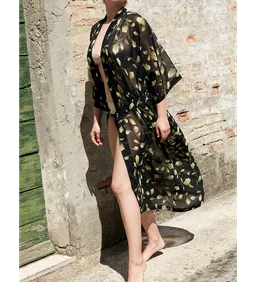 Anekdot Anekdot Damen vegan Robe Sheer Leaf – Produktbild 1 von 1