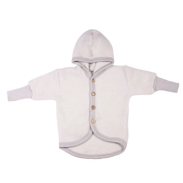 Cosilana Cosilana Baby Fleece-Jacke mit Kapuze kbT Wolle Bio Baumwolle, Grau-melange, – Produktbild 1 von 1
