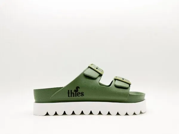 thies Vegane Ecofoam Plateau Sandale von thies ® aus recyceltem EVA, Khaki (kaki), – Produktbild 2 von 4