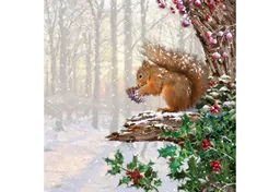 Ambiente Luxury Paper Products Papierserviette, Servietten Papier 33x33cm 3-lag. mit Eichhörnchen Winter Motiv 20 Stk. – Produktbild 1 von 1