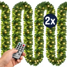 Casaria® Weihnachtsgirlande 5m 2er-Set inkl Fernbedienung – Produktbild 1 von 1