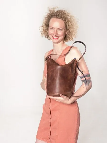 monday market monday market Ledertasche Susan klein, Braun, – Produktbild 4 von 4