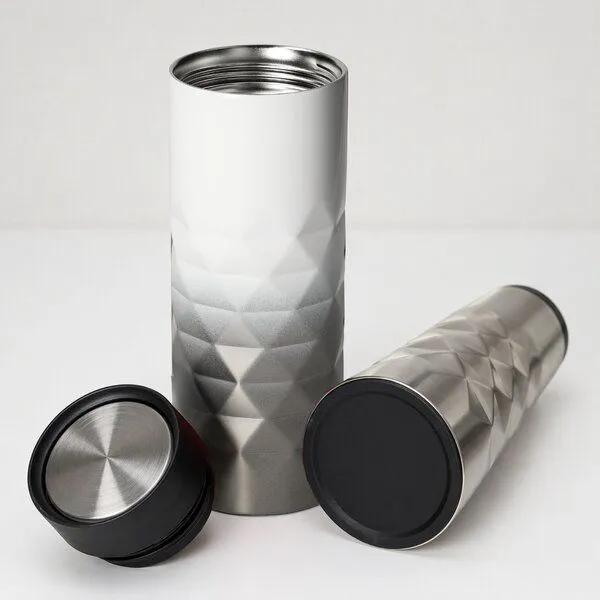 elasto elasto Thermobecher 440 ml aus Edelstahl - doppelwandiger Kaffeebecher to go - auslaufsicherer Isolierbecher, Weiss, – Produktbild 2 von 4