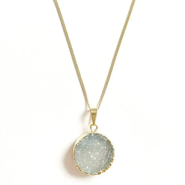 Crystal and Sage Crystal and Sage Achat Halskette rund, vergoldet oder versilbert, Vergoldet, – Produktbild 2 von 3