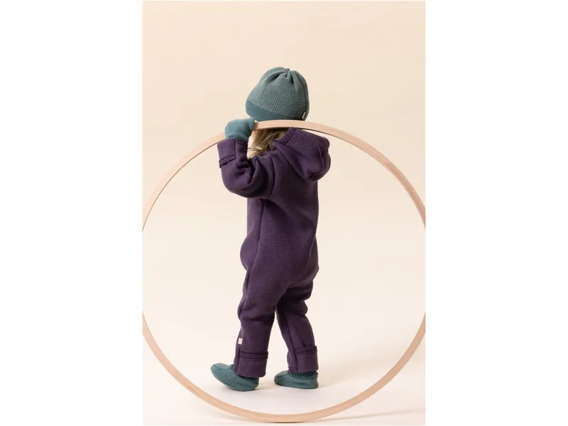 Disana Disana Baby Walk-Overall mit Zipper Bio-Merinowolle aubergine Gr.62/68, Lila, – Produktbild 2 von 2