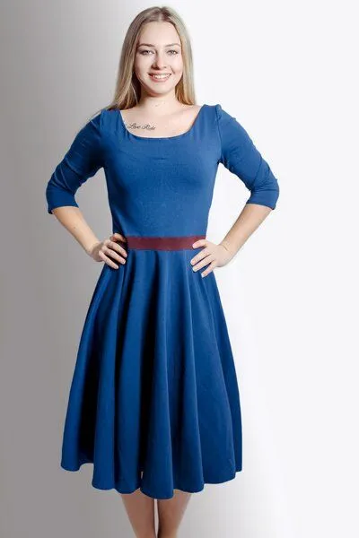 Frija Omina Frija Omina Bio Kleid "Vrida", Blau / aubergine, – Produktbild 1 von 3