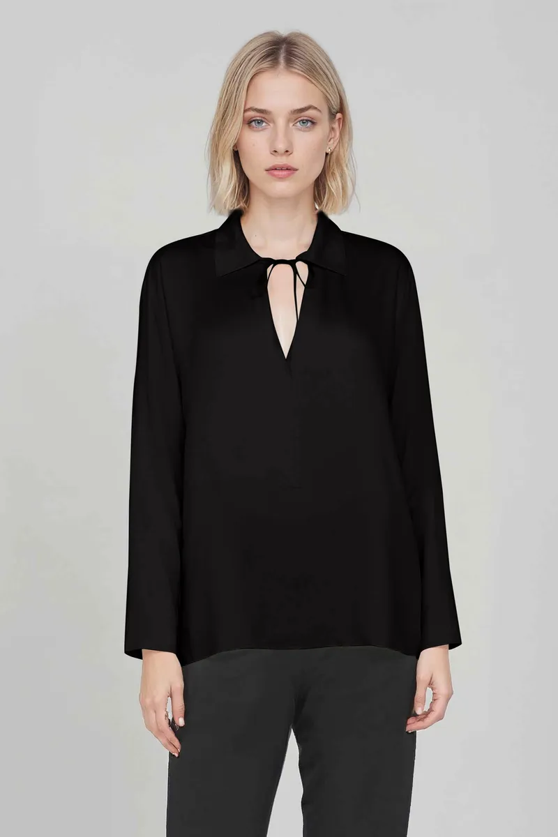 Neu Nomads Neu Nomads Damen vegan Bluse Bettina Tunika Schwarz, Schwarz, – Produktbild 1 von 1