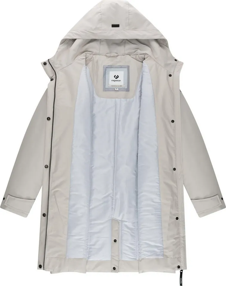 ragwear ragwear Kurzmantel Horatia Warm YOUMODO Wasserdichter Wintermantel mit Bindegürtel, Grau, – Produktbild 1 von 4
