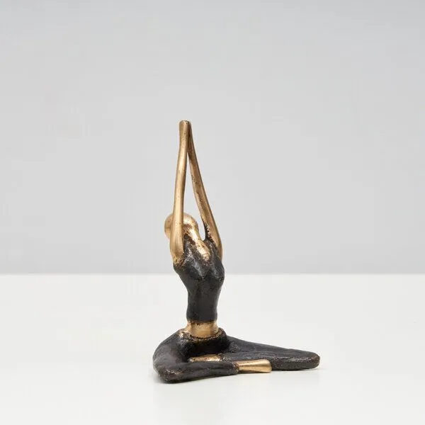 Moogoo Creative Africa Moogoo Creative Africa Bronze-Skulptur Yoga "Adeline" | by Hamidou | Unikate, Grey, – Produktbild 2 von 3