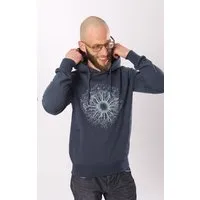 Life-Tree Life-Tree Hoodie aus Biobaumwolle Fairwear "WoodenIris" in Burgund Rot, Blau, – Produktbild 2 von 8