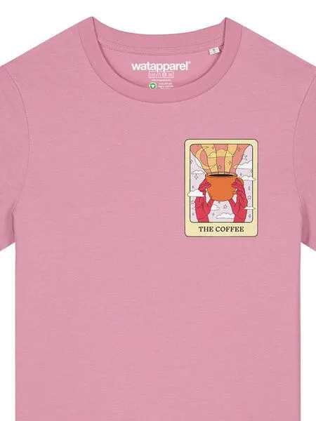 watapparel watapparel T-Shirt Frauen Tarot The Coffee, Bubble pink, – Produktbild 3 von 3
