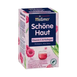 Meßmer Meßmer Schöne Haut Himbeere-Aloe Vera, Vitamin C & Kollagen, Kräutertee, Teebeutel im Kuvert, 2. Entnahmefach/displaytauglich, 40g – Produktbild 1 von 1