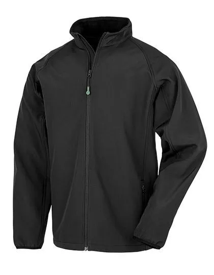 Result Genuine Recycled Result Genuine Recycled Herren Atmungsaktive Softshell-Jacke mit Stehkragen, Schwarz, – Produktbild 2 von 4