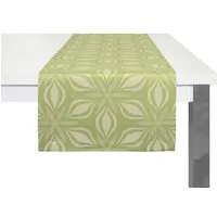 Nature by Adam Nature by Adam Tischläufer aus 100% Bio-Baumwolle - Made in Germany - Retro Floret, Hellgrün, – Produktbild 1 von 1