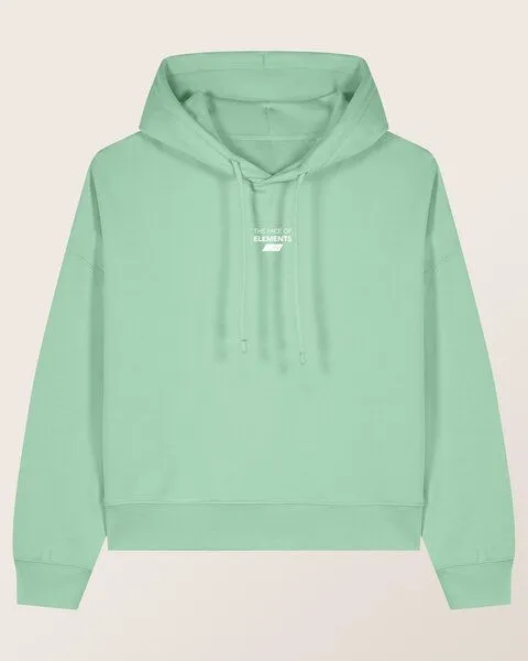 THE FACE OF ELEMENTS The Face of Elements Essential - Relaxed Boxy Fit Hoodie aus 100% Bio-Baumwolle, Iced mint (grün), – Produktbild 3 von 4
