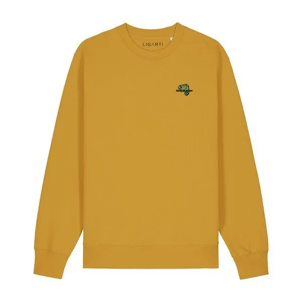 LIGARTI Bestickter Pullover – Mareike das Chamäleon – LIGARTI Tiermanufaktur, Senfgelb, – Produktbild 1 von 2