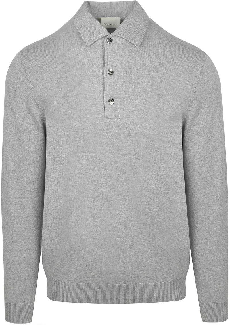 Profuomo Profuomo Longsleeve Poloshirt Luxury Basic Grau - Größe XL, Grau, – Produktbild 2 von 4