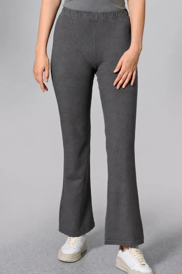HempAge Hempage Damen vegan Hose Mit Ausgestelltem Bein Anthrazit, Grau, – Produktbild 2 von 2