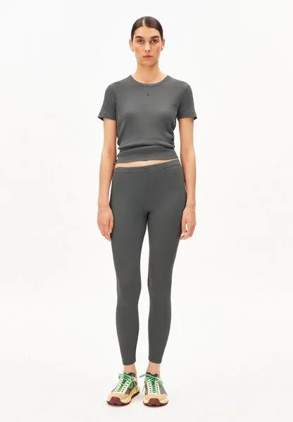 ARMEDANGELS ARMEDANGELS GMT DYE RIB Damen Ripp-Leggings aus Bio-Baumwoll Mix, Space steel, – Produktbild 4 von 4