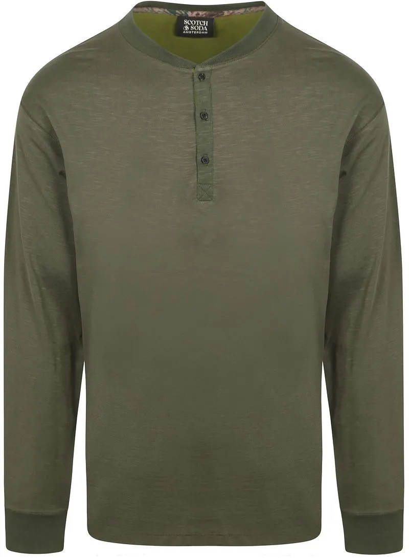 Scotch and Soda Scotch and Soda Longsleeve Henley T-Shirt Olive, Grün, – Produktbild 2 von 3