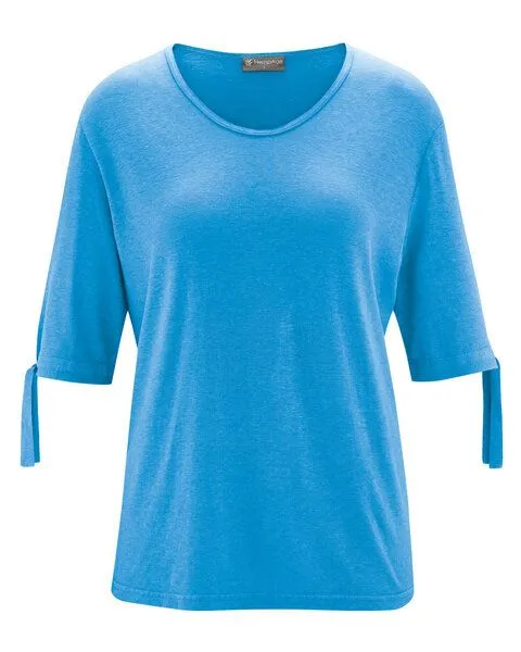 HempAge HempAge Halbarm T-Shirt Hanf/Bio-Baumwolle, Topaz (blau), – Produktbild 1 von 4