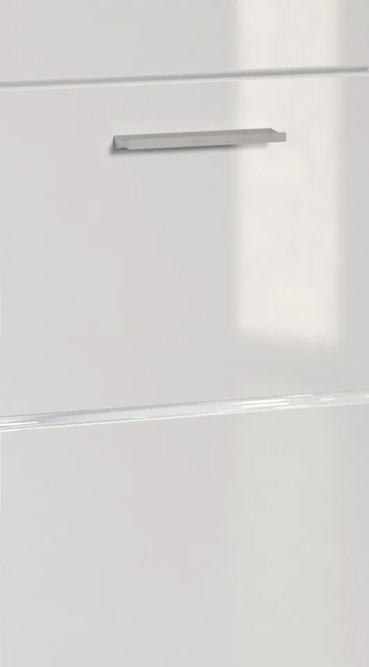 Inn.Furn Hochschrank Shawn (Badschrank in weiß Hochglanz, 2-türig, 37 x 191 cm) mit Schublade und 6 Fächern, Weiß, – Produktbild 5 von 5
