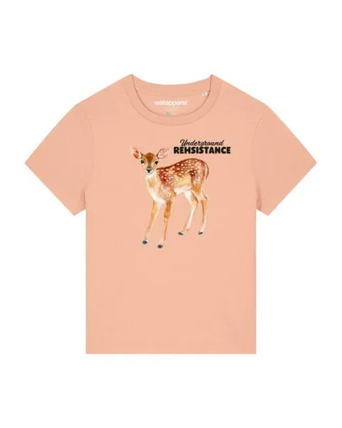 watapparel watapparel T-Shirt Frauen Underground Rehsistance, Fraiche peche, – Produktbild 1 von 4