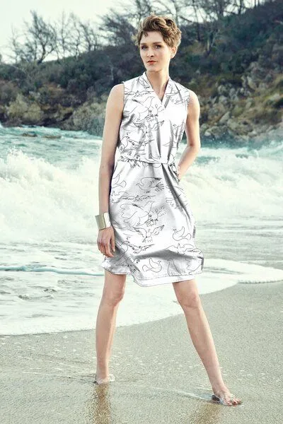 Sophia Schneider-Esleben Sophia Schneider-Esleben Wickelkleid Helen - Damenkleid aus Bio-Baumwolle, Dove, – Produktbild 2 von 2