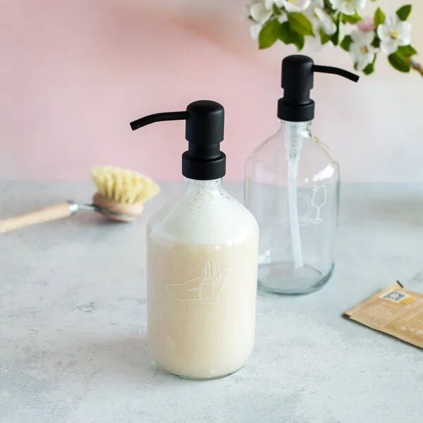 little bee fresh little bee fresh Seifenspender Weissglas 500 ml + Pumpspender “schwarz” – Produktbild 3 von 3