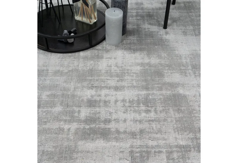 Consilio Concept Designteppich NOBEL Teppich Wohnzimmer Seidenglanz luxuriös Viskose moderner weich, Silberfarben, – Produktbild 2 von 5