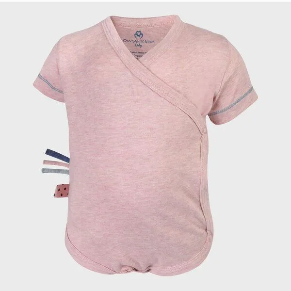 OrganicEra Baby S/S Kimono Body 'OrganicEra' aus Bio-Baumwolle, Rose melange (rose), – Produktbild 2 von 4