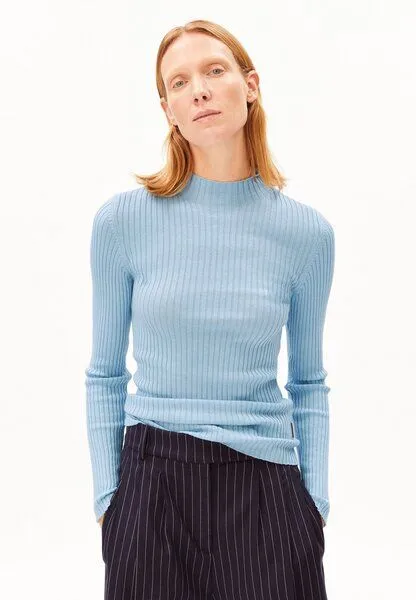 ARMEDANGELS ARMEDANGELS ALAANIA Damen Pullover Slim Fit aus Bio-Baumwolle, Blue glow, – Produktbild 1 von 4