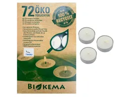 BIOKEMA BIOKEMA Klimaneutrale Bio-Teelichter mit Hülle 72er Schachtel – Produktbild 1 von 1