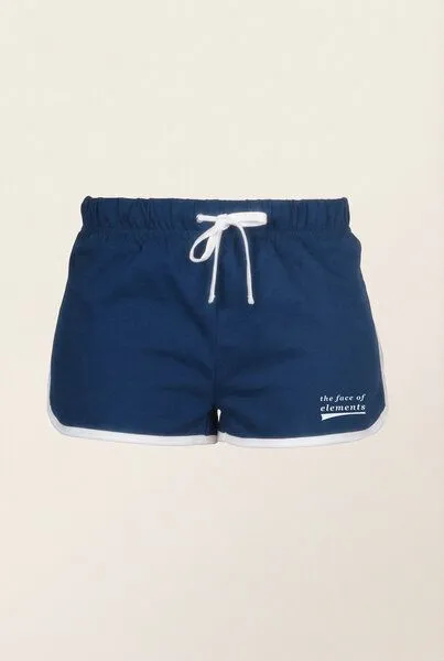 THE FACE OF ELEMENTS The Face of Elements Statement - Fitted Sweatpant Shorts aus 100% Bio-Baumwolle, Navy blue (blau), – Produktbild 4 von 4