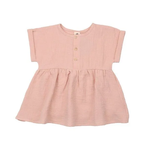Walkiddy Kinder Bluse GOTS-zertifiziert aus Bio-Baumwolle rosé mit Blumen-und-Blätter-Muster – Walkiddy, Pink, – Produktbild 1 von 3